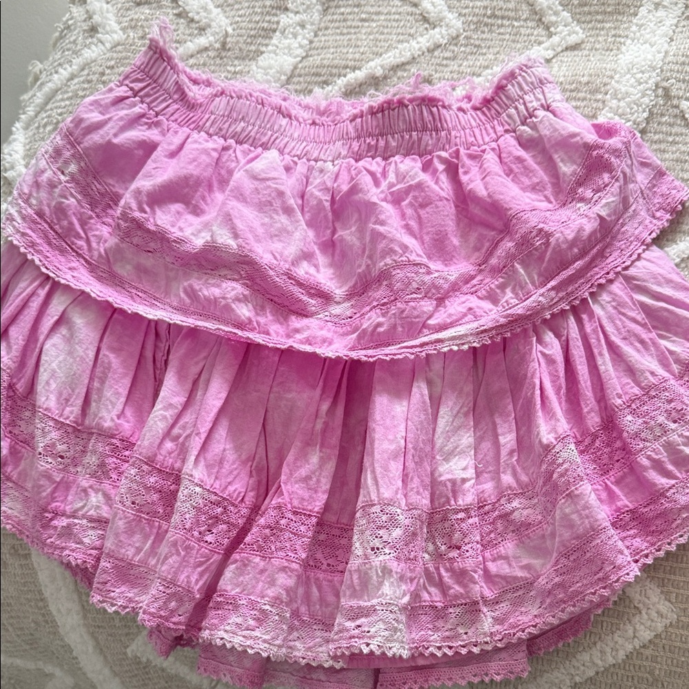 LoveShackFancy Pink A-Line Skirt
